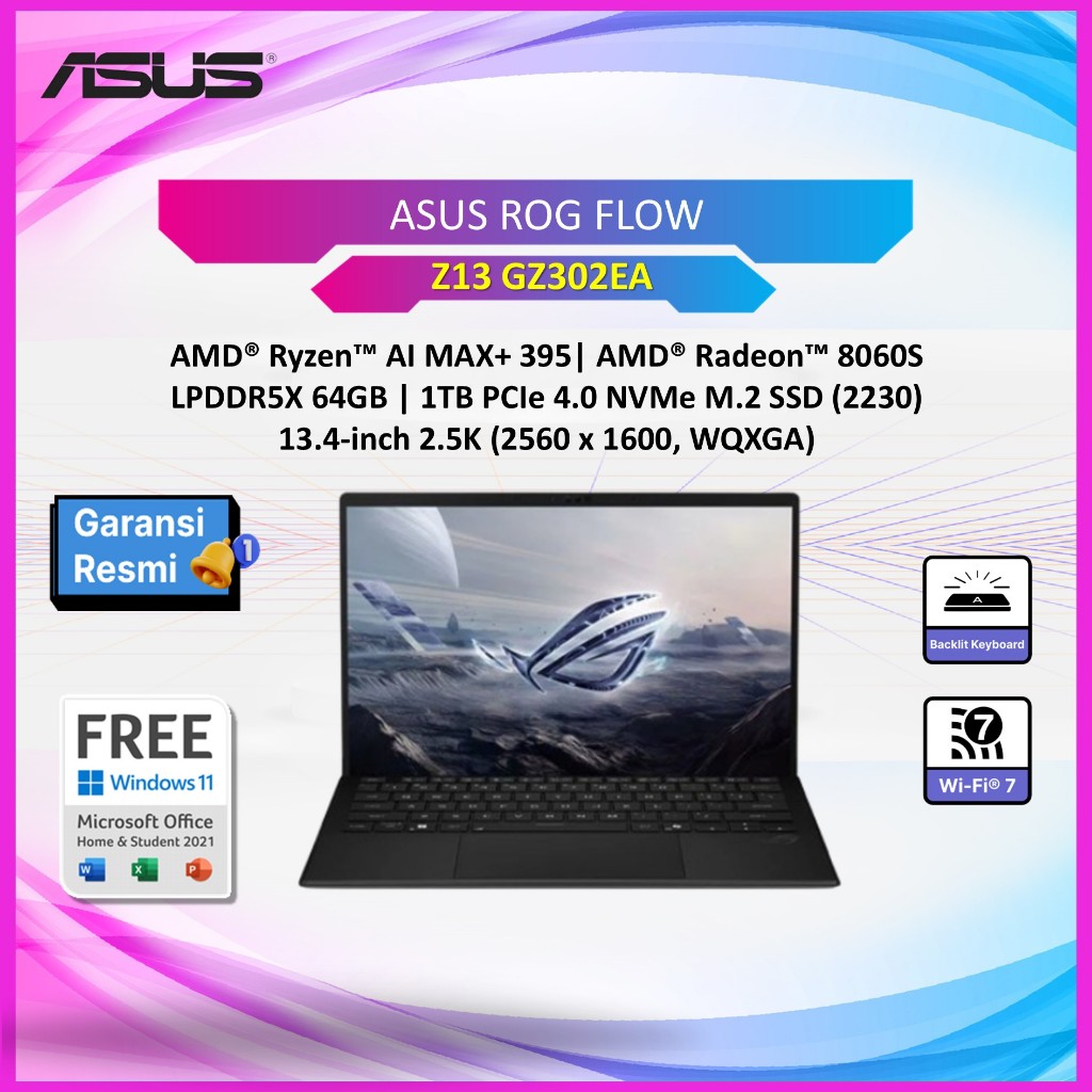 LAPTOP ASUS ROG FLOW Z13 GZ302EA TOUCH RYZEN AI MAX+ 395 64GB 1TB 13.4 2.5K