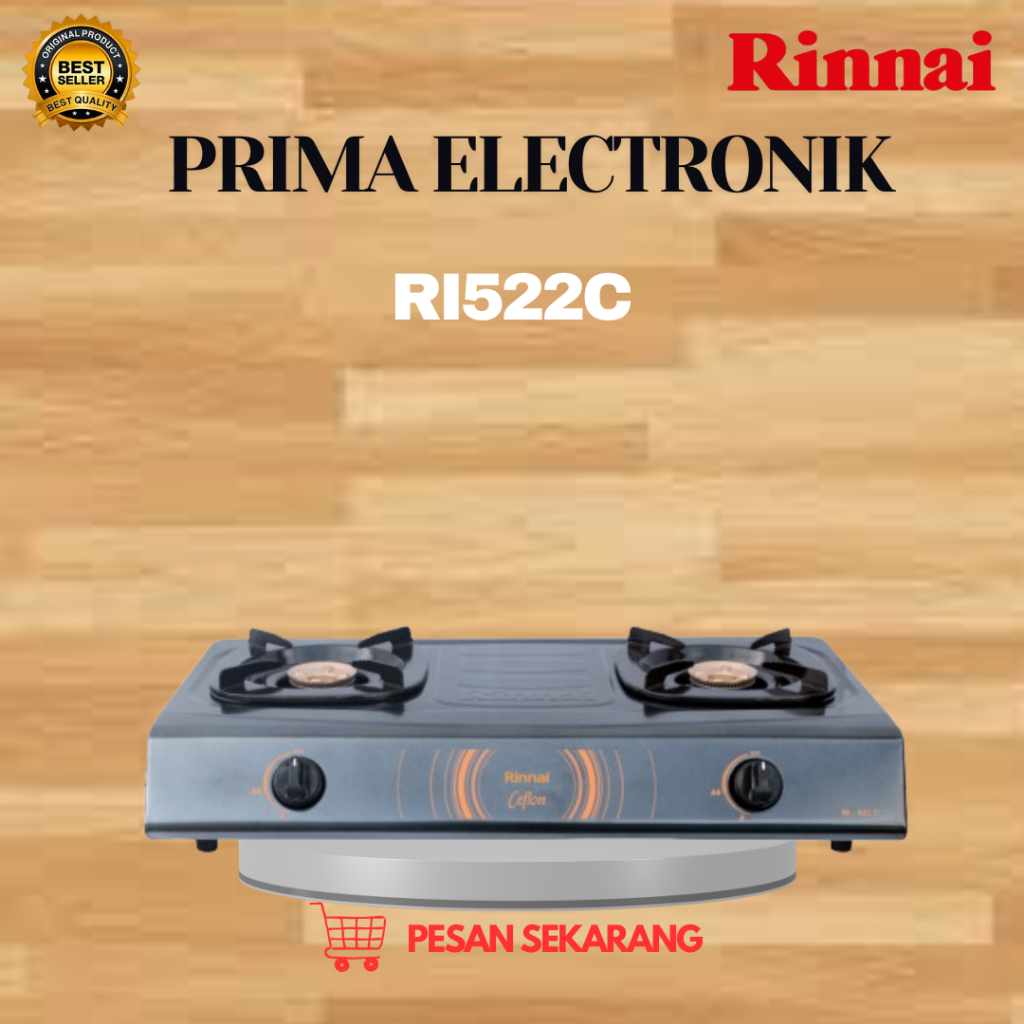RINNAI KOMPOR GAS 2 TUNGKU RI 522 C KOMPOR RINNAI/RI-522C/RI522C/RI522/KOMPOR ORIGINAL RINNAI