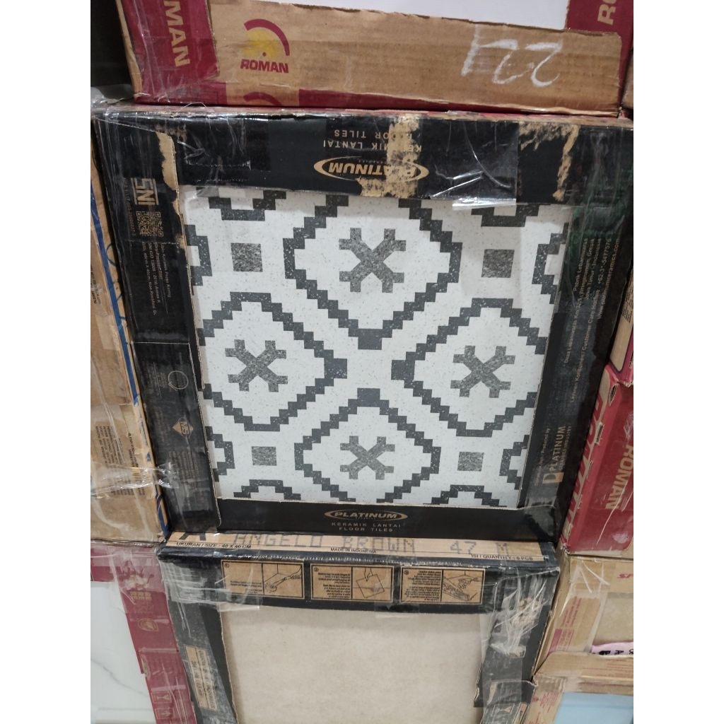 keramik asia brighton black decor 40x40 kasar kw 1