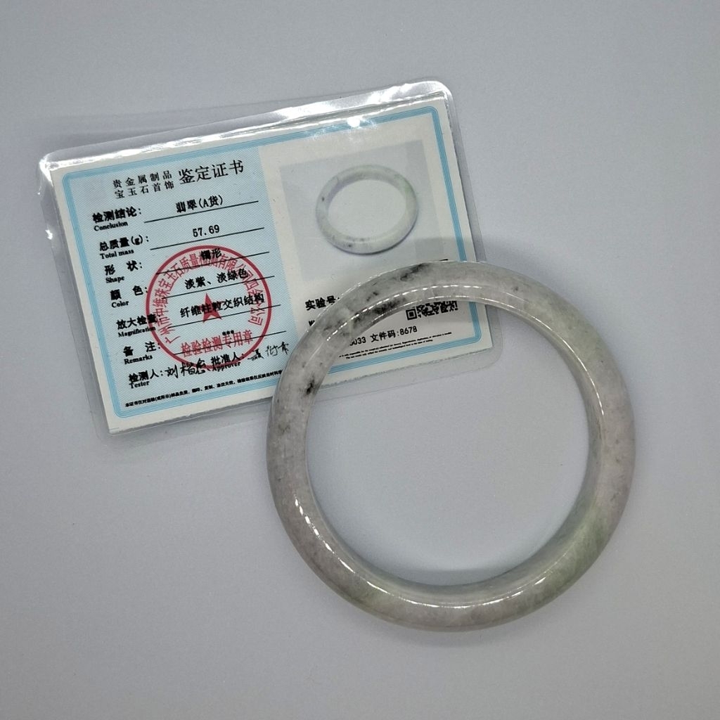 [BACA DESKRIPSI] LIMITED Gelang Giok Jadeite Burma Fei Cui Include Sertifikat C8678 - Original Jade 