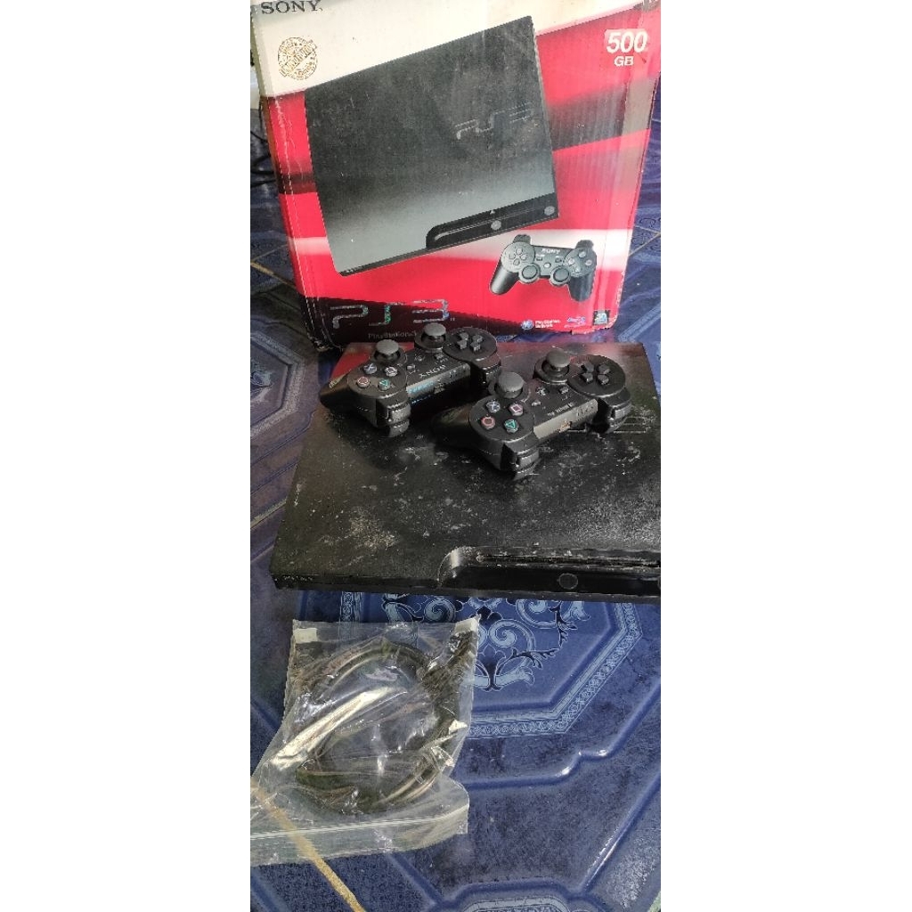 PS3 slim 500gb fullgame lengkap seri30 mesin adem masih segel void asli belum pernah servis