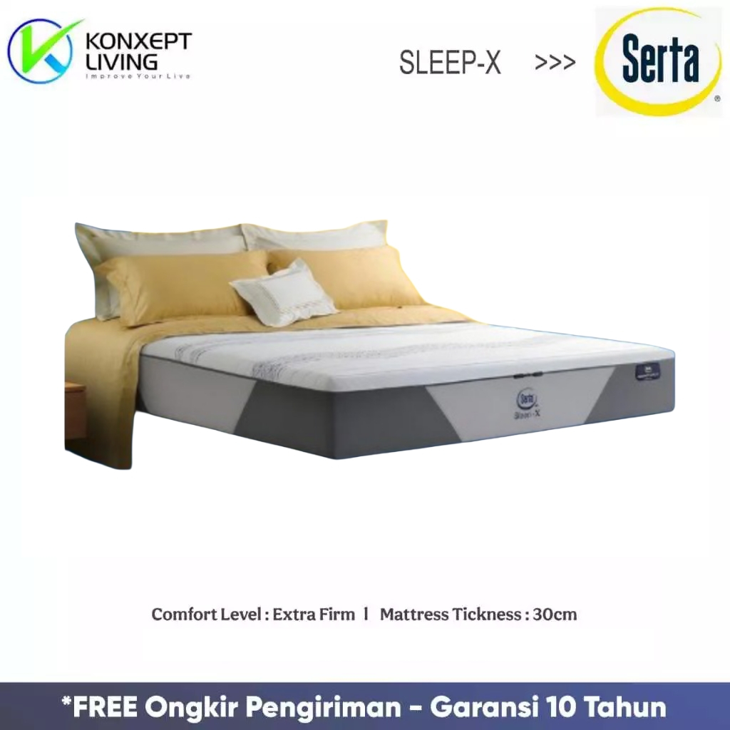 SERTA Springbed Mattras Kasur Serta Sleep-X Extra Firm 30cm 100x200 120x200 160x200 180x200 200x200