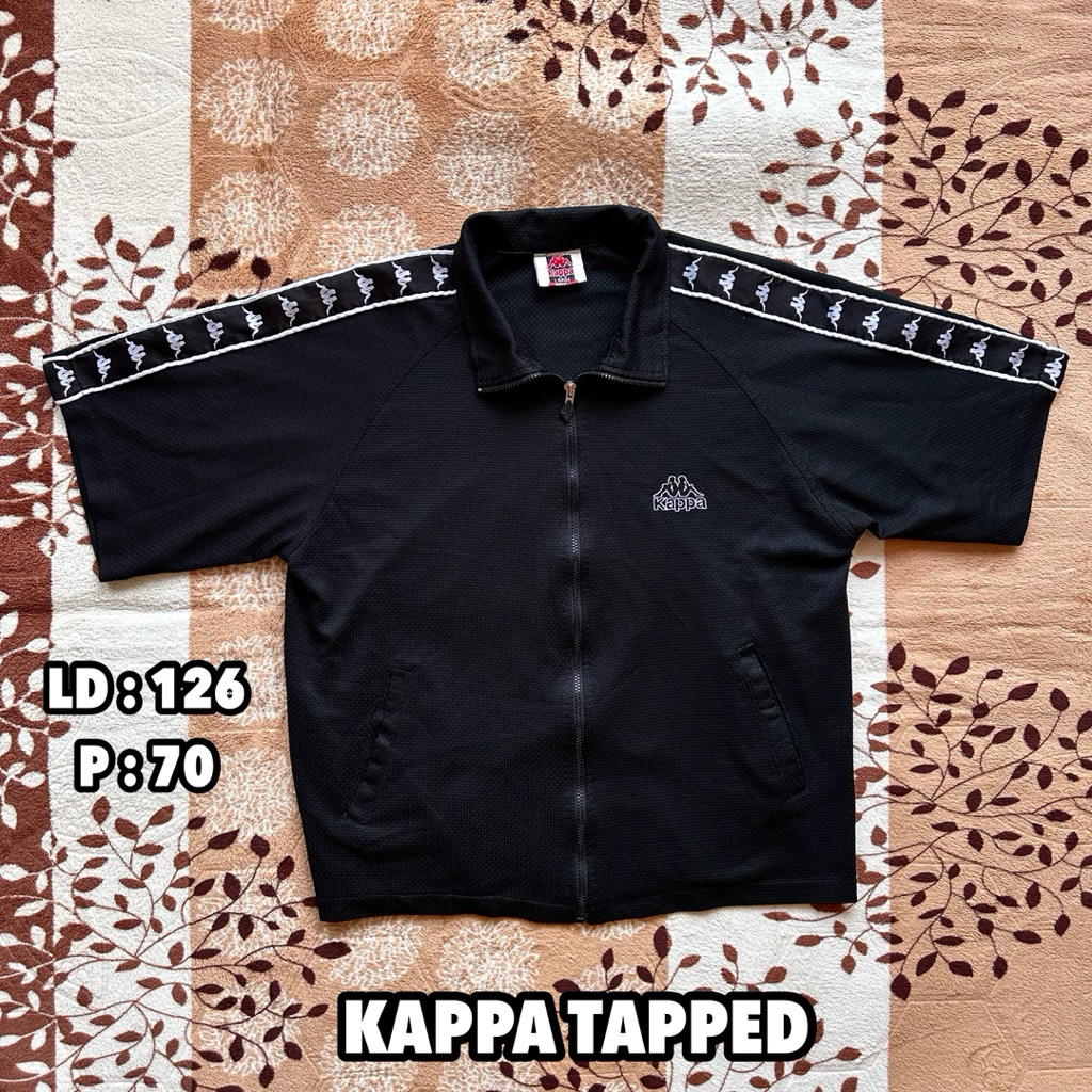 KAPPA Tapped - Tracktop Vintage Lengan Pendek (Black) XL/XXL