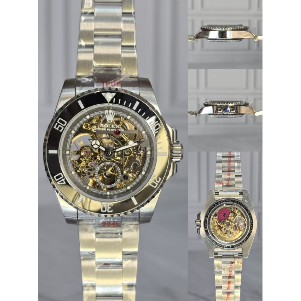 Jam Tangan Pria Rlx Submariner Andrea Pirlo Japan Automatic Movement Oyster Chain Strap 40mm Fullset