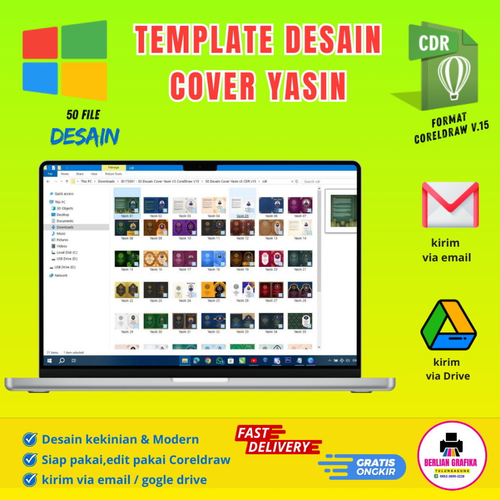 50 TEMPLATE DESAIN COVER YASIN SIAP EDIT ULANG CDR.V15