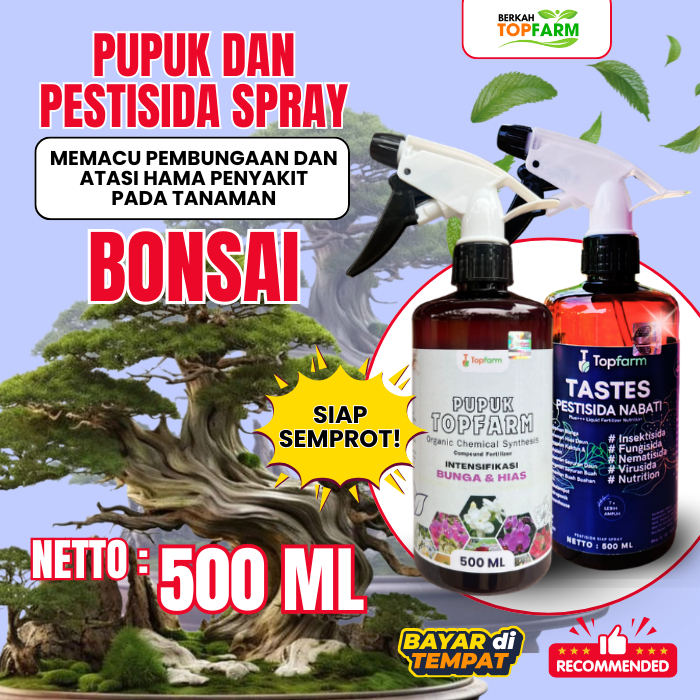 Pupuk untuk tanaman hias bonsai praktis tinggal semprot / Pupuk tanaman bonsai subur daun cerah meng