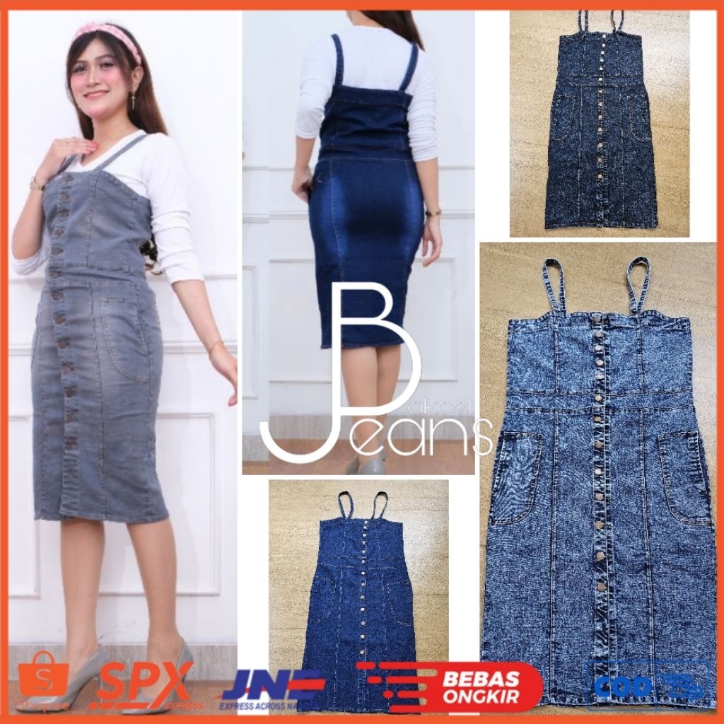 Rok Overal Jeans Stretch Size Standar & Jumbo