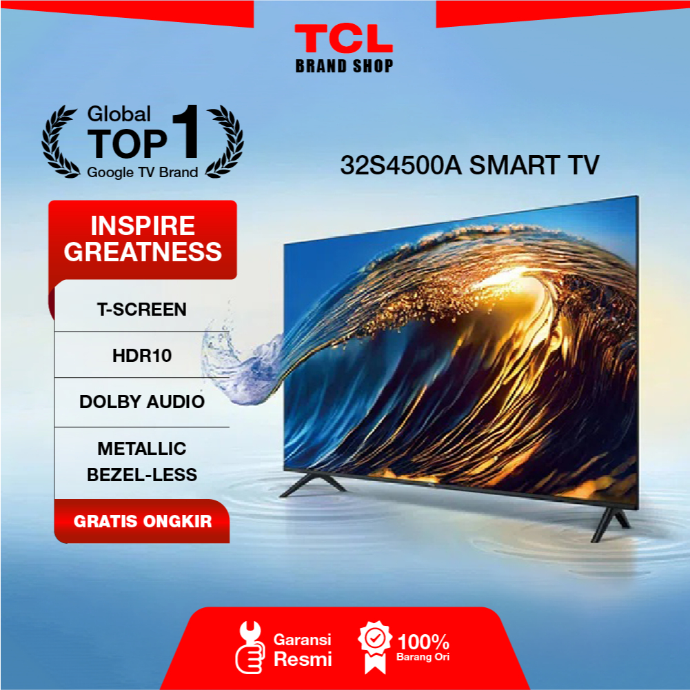 TCL 32 Inch LED Android TV - 32S4500A - Google Assistant - Digital TV DVB-T2