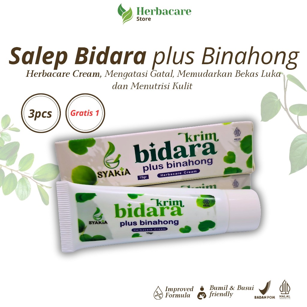 Salep Gatal Bidara plus Binahong 3 Gratis 1 Original BPOM Obat Eksim Panu Scabies Alergi Ruam Jamur 