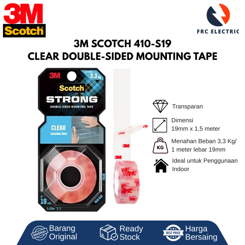 3M SCOTCH Clear Bening Double Tape Sided Mounting - Double Tape 3m