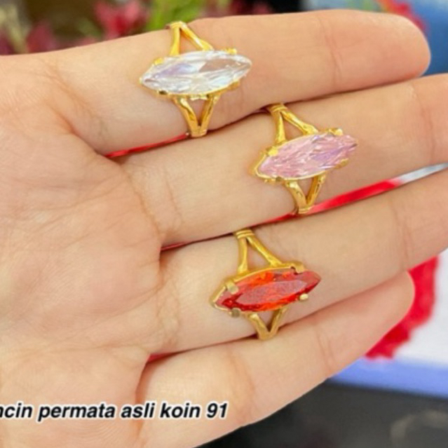 Cincin batu permata asli koin 91