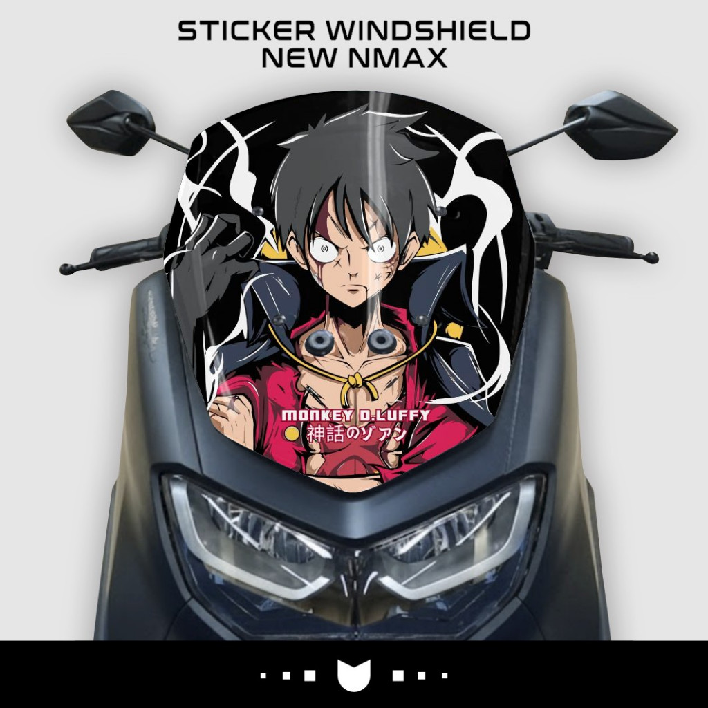 Sticker Windsield Visor Nmax 155 New One Piece Luffy Stiker Setiker Striker Striping Lis Visor Kaca 