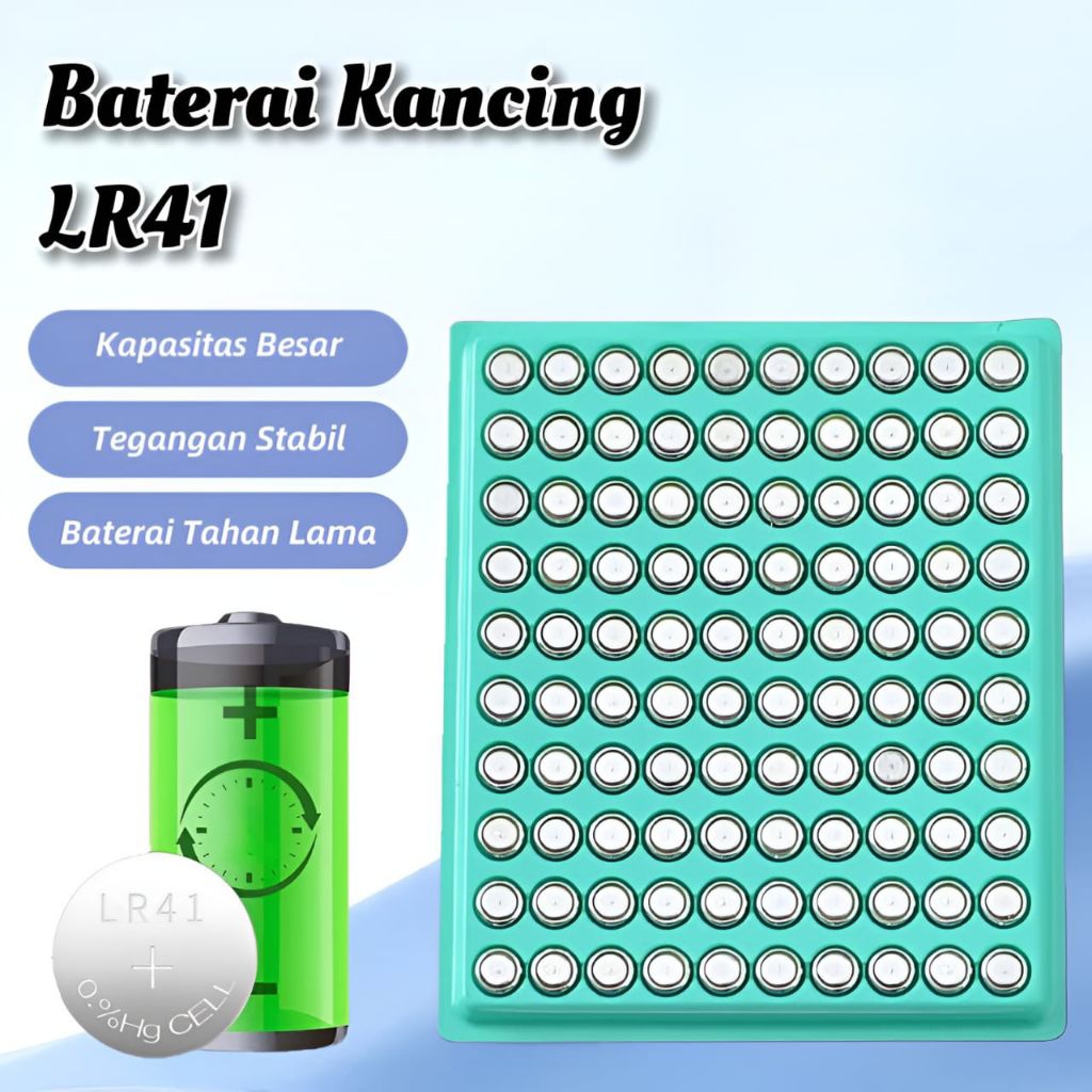Baterai Kancing Tatakan LR41 /AG3 Isi 100 per tatak •Jshop•