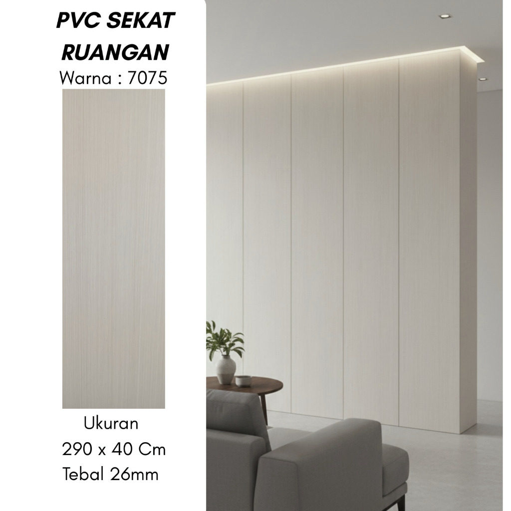 PVC Sekat Ruangan Dua Sisi / Partisi Dinding PVC 40cm x 290 cm