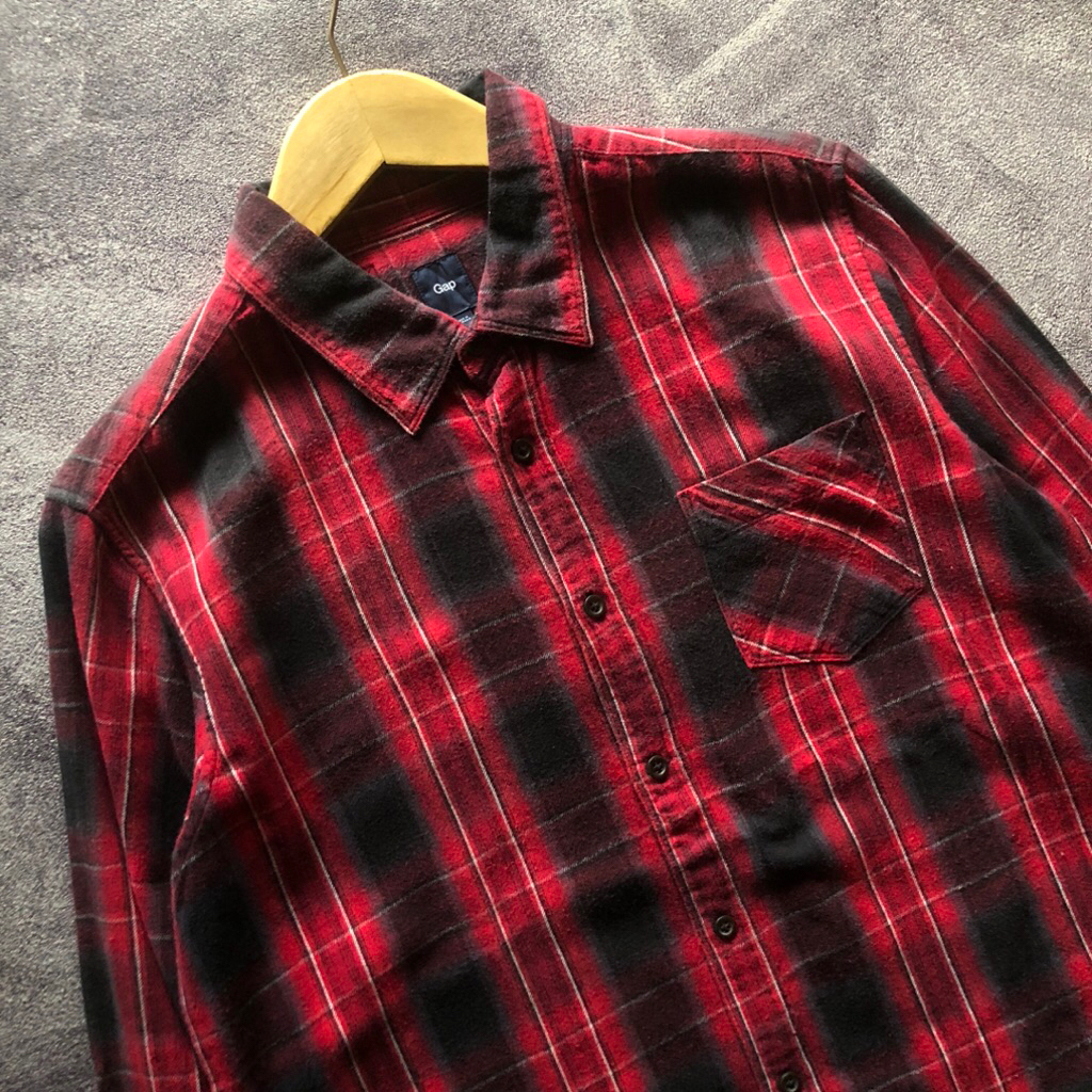 Outer Veterano Flannel GAP Scnnd Size L,100% Cotton,Outer Flanel Veterano merah hitam flanel keren o