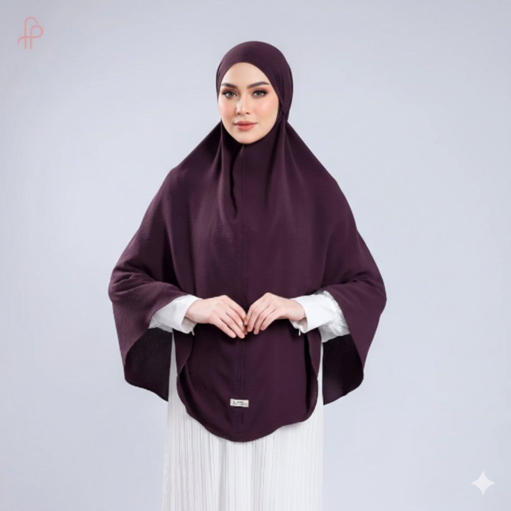 Khimar Non Pet Crinkle Jilbab Instan Syar'i Non Pet Jumbo XL