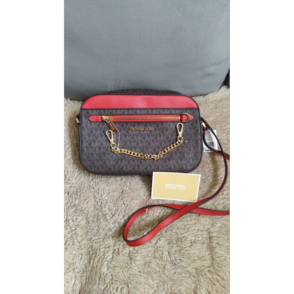 Tas MK Jet Set sling Bag Marun New