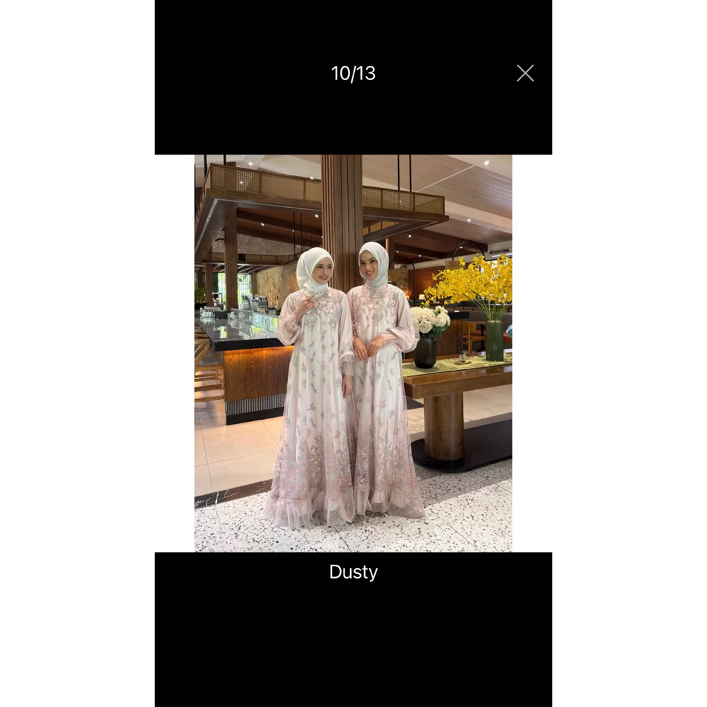 sekar dress abinaya butik warna dusty pink