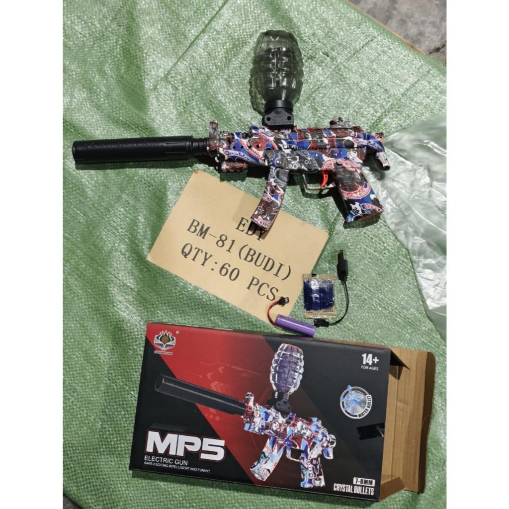 MP5 Electric Gun Bubble Gel Crystal Bullet+ Batterai + Charger