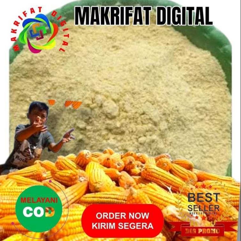 MAKRIFAT DIGITAL Paket 5 Kg TEPUNG JAGUNG HALUS Pakan Ternak DOC DOD Karbohidrat Penggemuk Ternak Un
