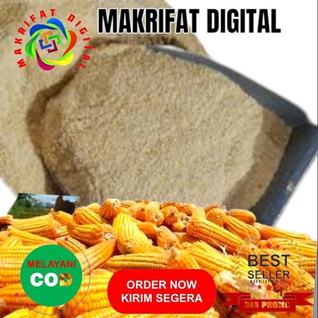 MAKRIFAT DIGITAL Paket 10 Kg TEPUNG JAGUNG HALUS Pakan Ternak DOC DOD Karbohidrat Penggemuk Ternak U