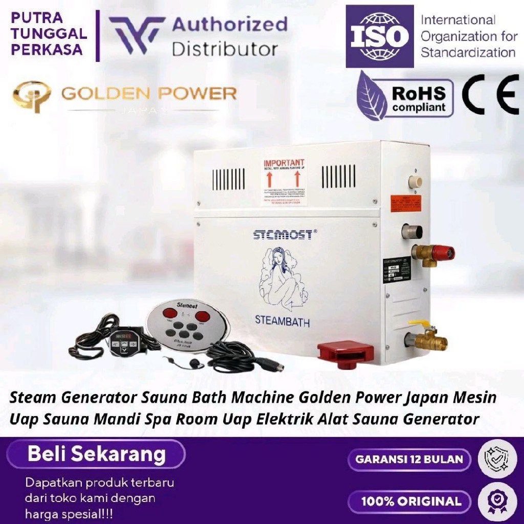 Steam Generator Sauna Bath Machine Golden Power Japan Mesin Uap Sauna Mandi Spa Room Uap Elektrik Al