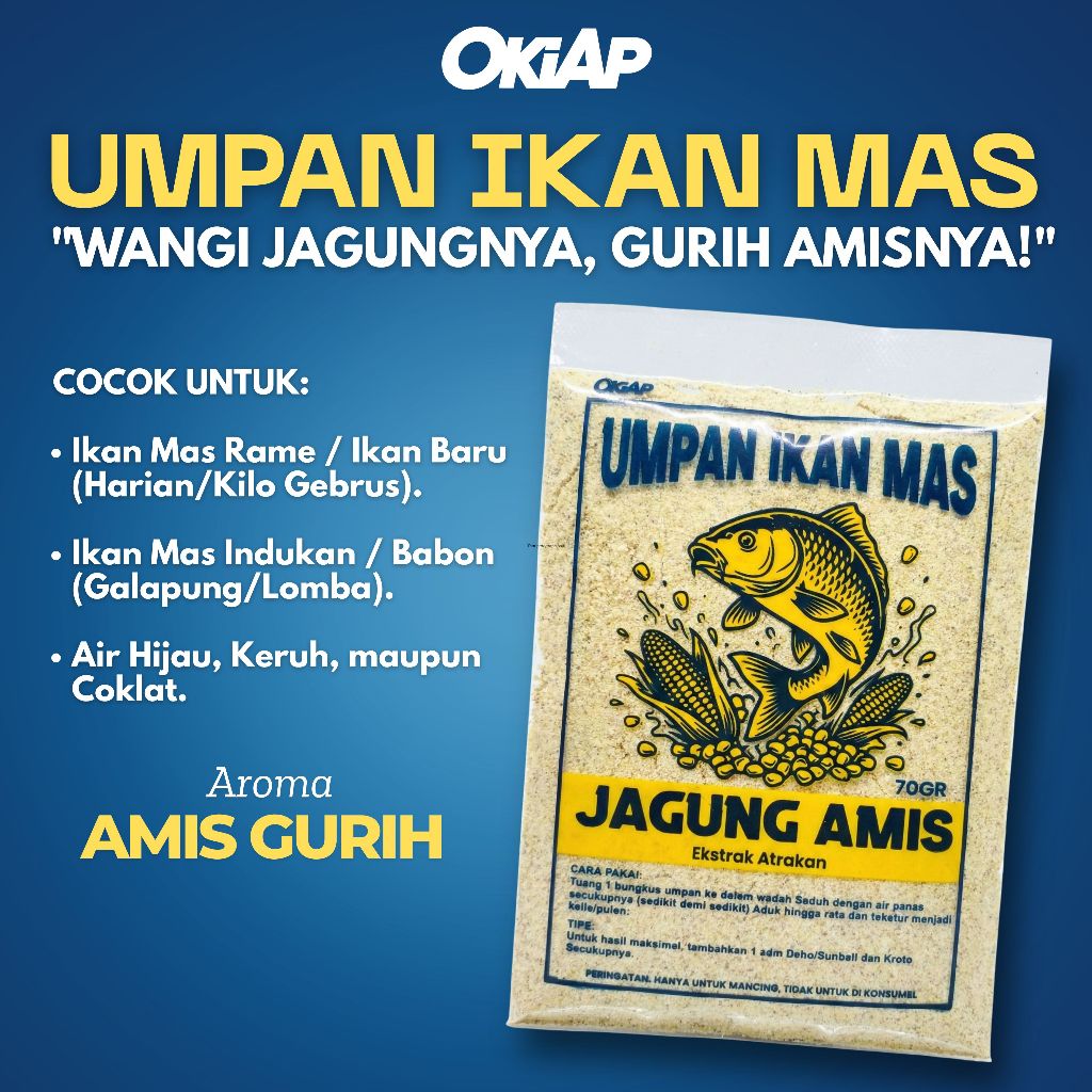 Umpan Ikan Mas JAGUNG AMIS Spesial - Aroma Amis Gurih