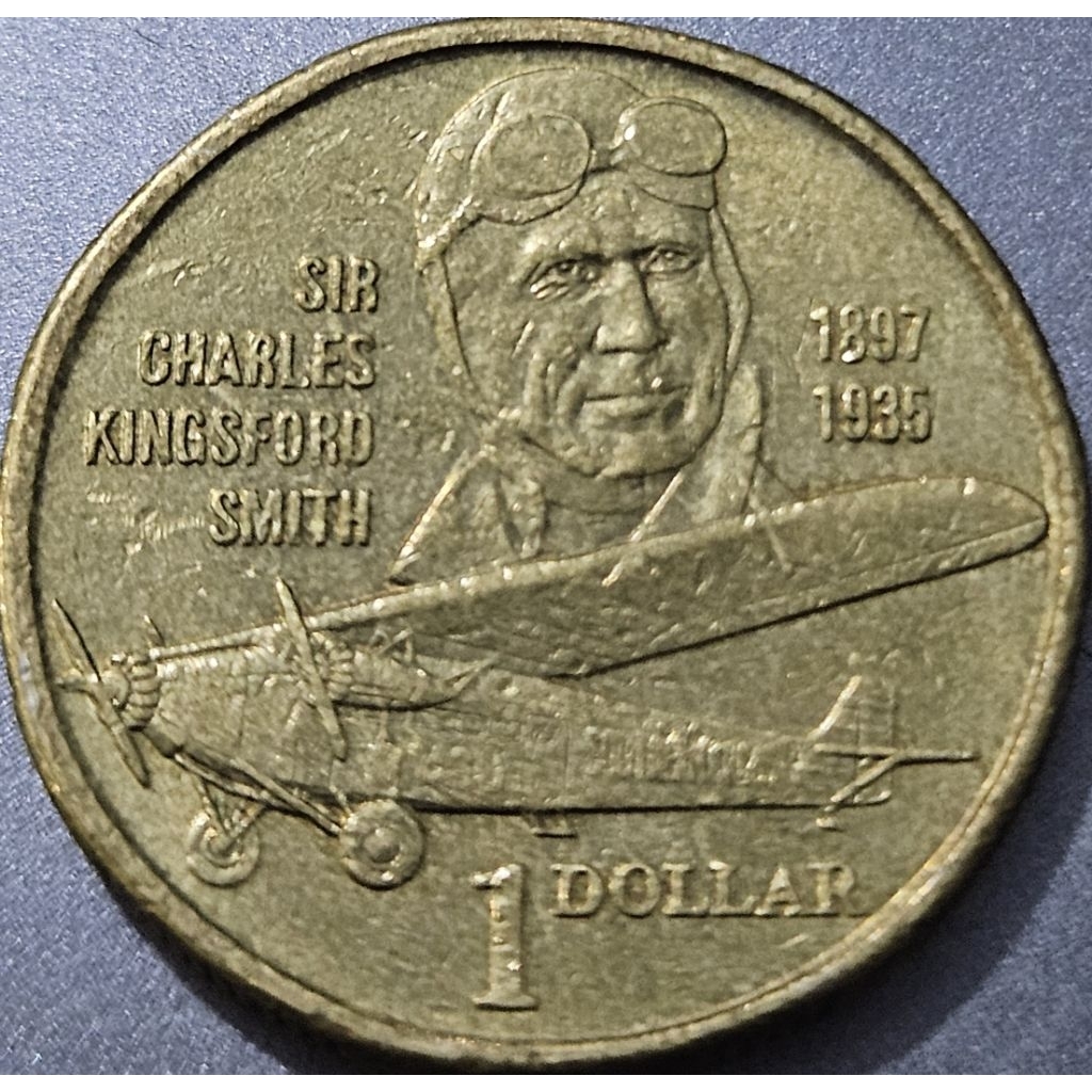 Koin Asing Negara Australia 1 Dollar king charles kingsford smith 1997 dijamin original 100%