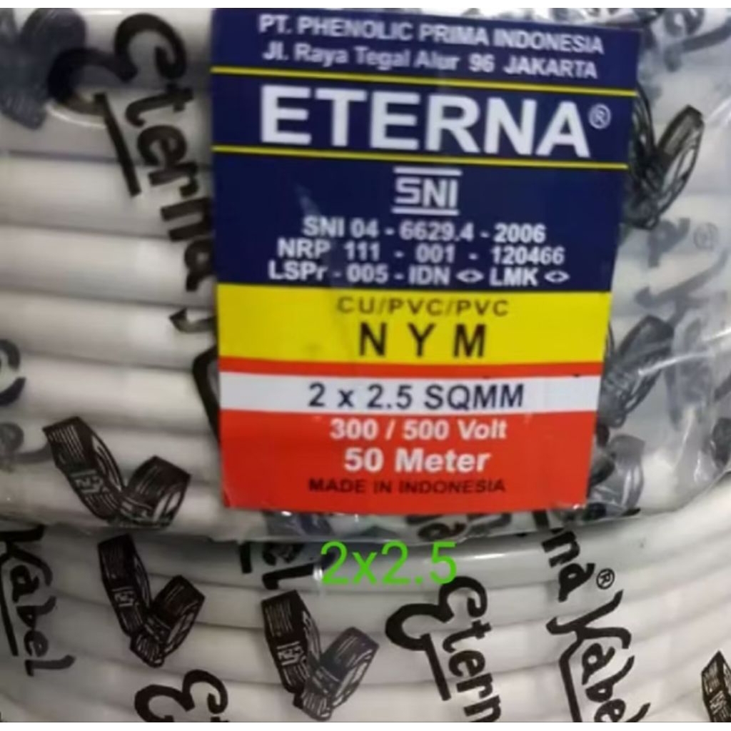 kabel listrik NYM ETERNA 2x2.5 50meter