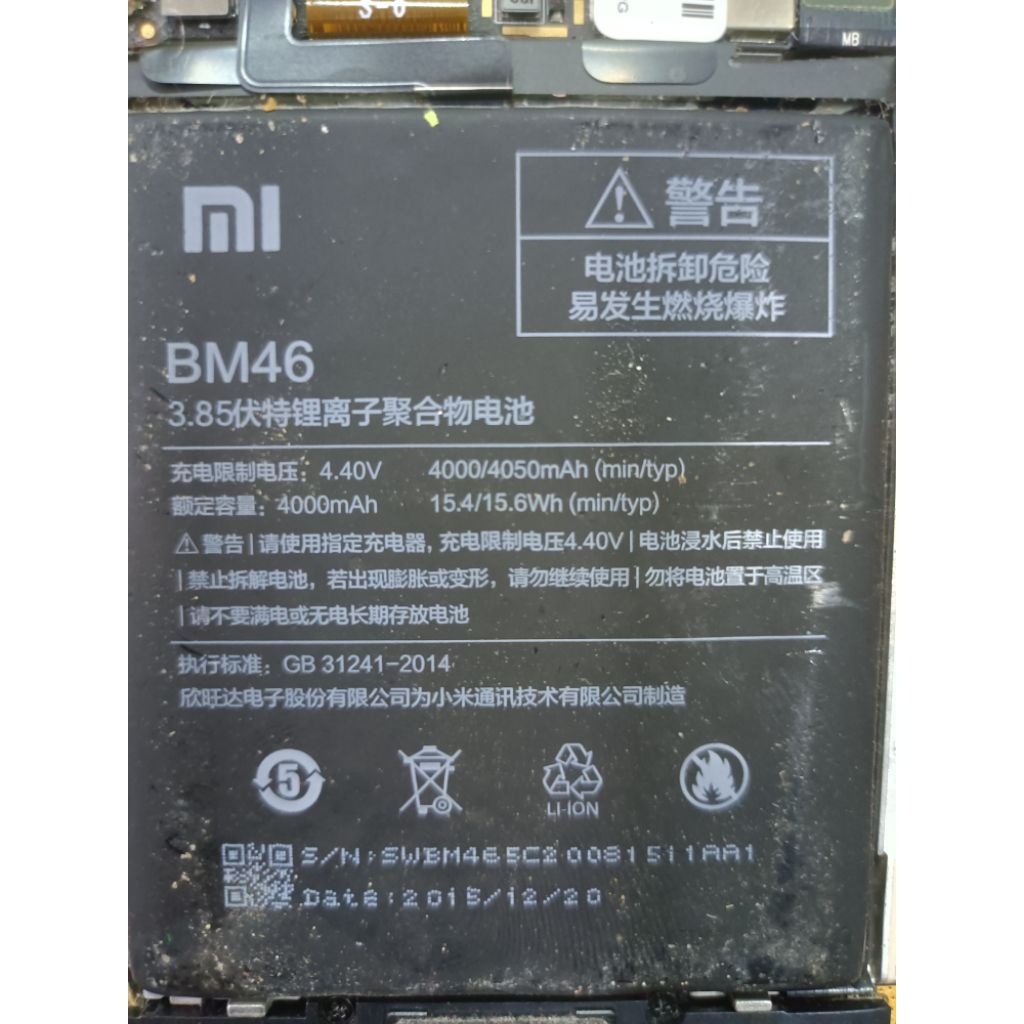 Batrei Ori Copotan Xiaomi Note 3