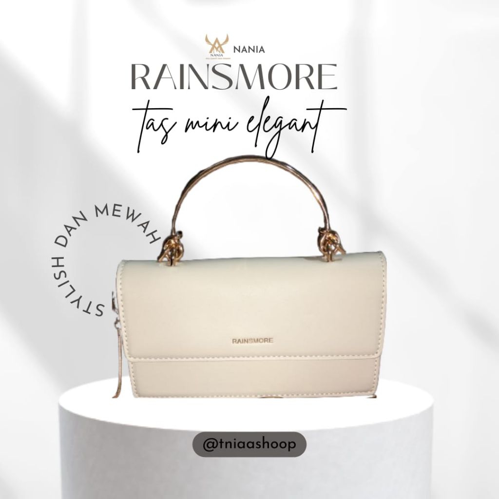 RAINSMORE Tas slempang wanita -Tas Kecil Elegan dengan Tali Rantai-Tas Slempang Kekinian -Tas kecil
