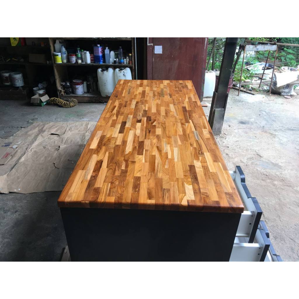 Meja Kerja FJL Dengan Drawer Butcherblock