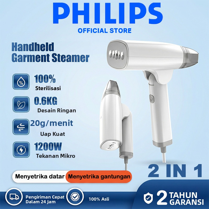 [NEW] PHILIPS Original Setrika Uap Setrika 2in1 Setrika Mini Setrika Portable Cepat Panas 10-15s Fol