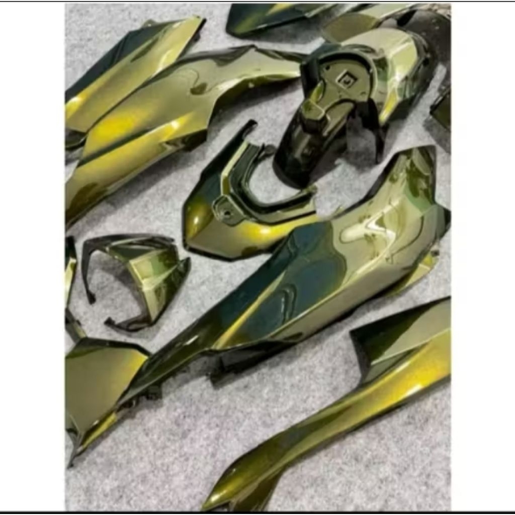 Cat Drak Olive Green Metalik Gold Bahan PU Polyuretane