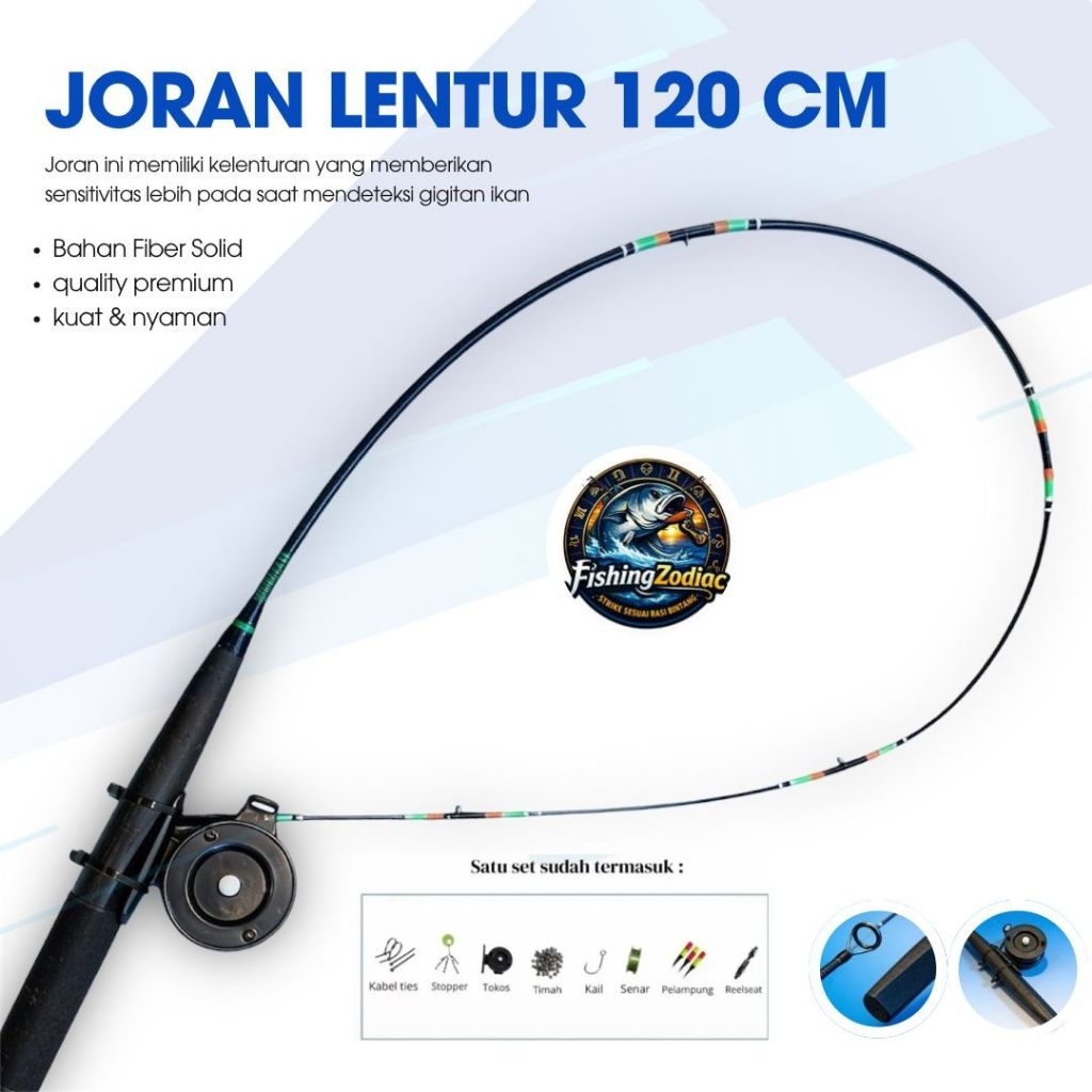 Joran Pancing Wader Super Lentur 120 cm - Set Pancing Lengkap