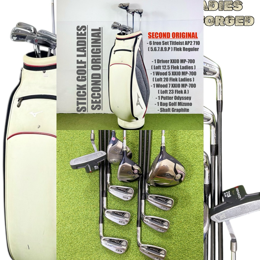 Paket Stick Golf Ladies Second Original Fullset Bag Golf Shaft Graphite Lengkap + Bag Golf