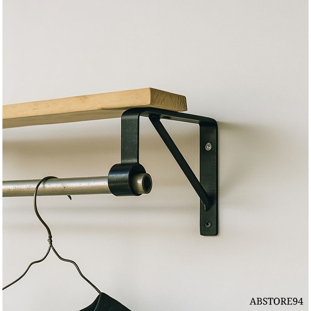 Besi Siku Rak Gantungan Dinding 15cm - Bracket Rak Lubang Gantungan Serbaguna Per Biji