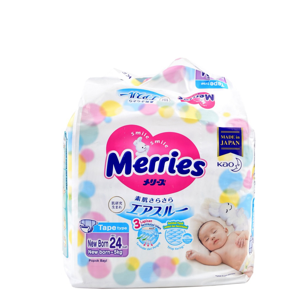 merries premium import NB 24 newborn isi 24