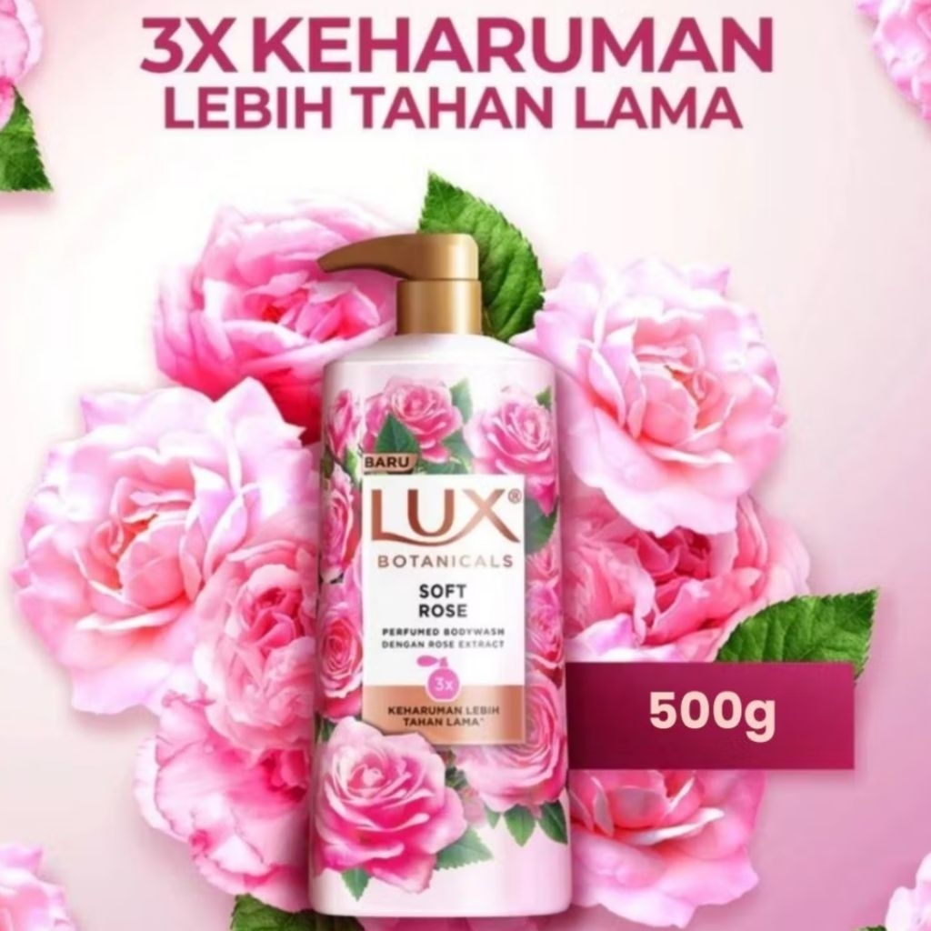 Lux Botanicals Body Wash Sabun Mandi Cair Soft Rose Pump 500gr
