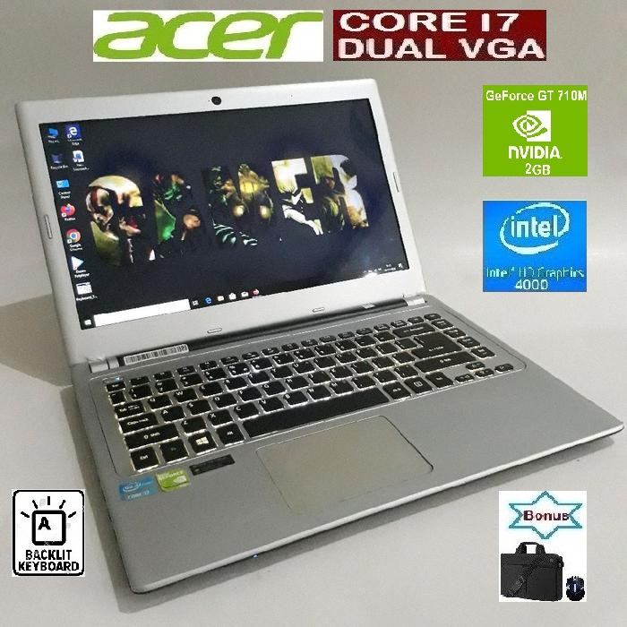 Laptop Nvdia Geforce 2Gb Acer Intel Core i7 Dual Vga Ram 16Gb Hardis Ssd 512Gb