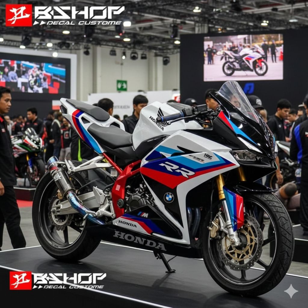 Sticker Decal Full Body Honda CBR250rr Motif BMW Putih Variasi Warna Pilihan Bisa COD