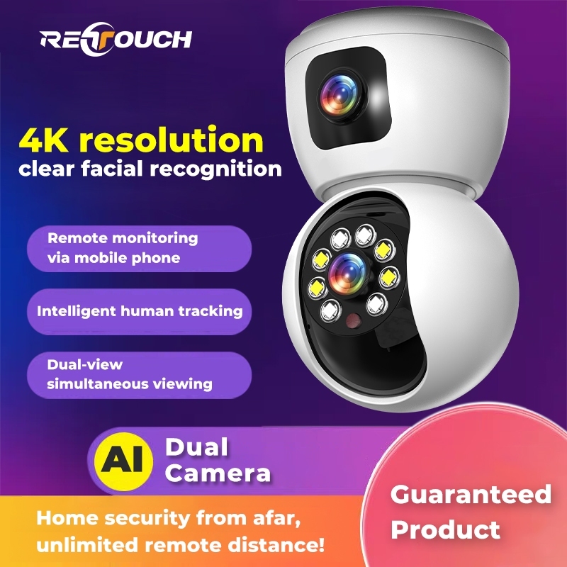 RETOUCH CCTV AI Smart Camera 1 Mata & 2 Mata | Single Lens Dual Lens | 360° Panoramic | Full HD Nigh