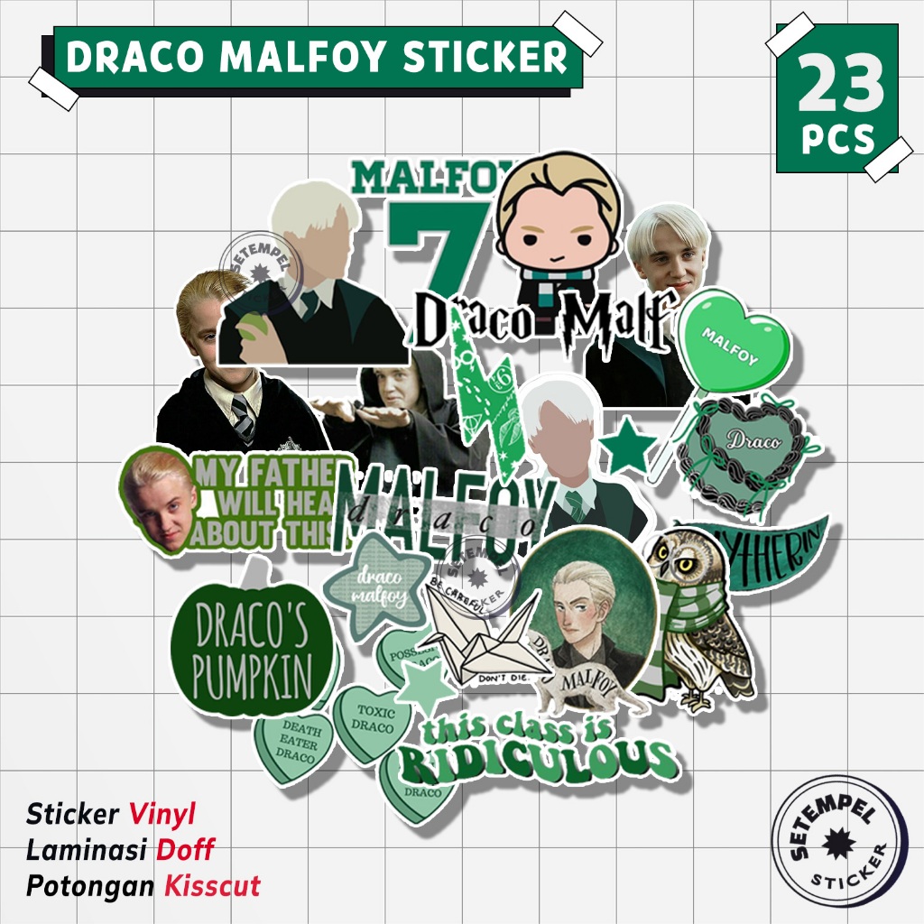 DRACO MALFOY Sticker Pack 23pcs | stiker draco malfoy vinyl