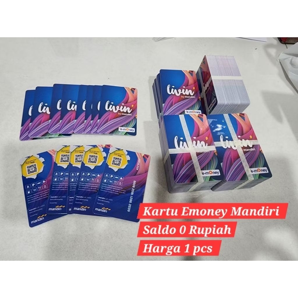 Kartu eMoney Mandiri Kartu Etoll NFC E-Money | E-Money Card Original 100% | Livin EMoney Mandiri Car