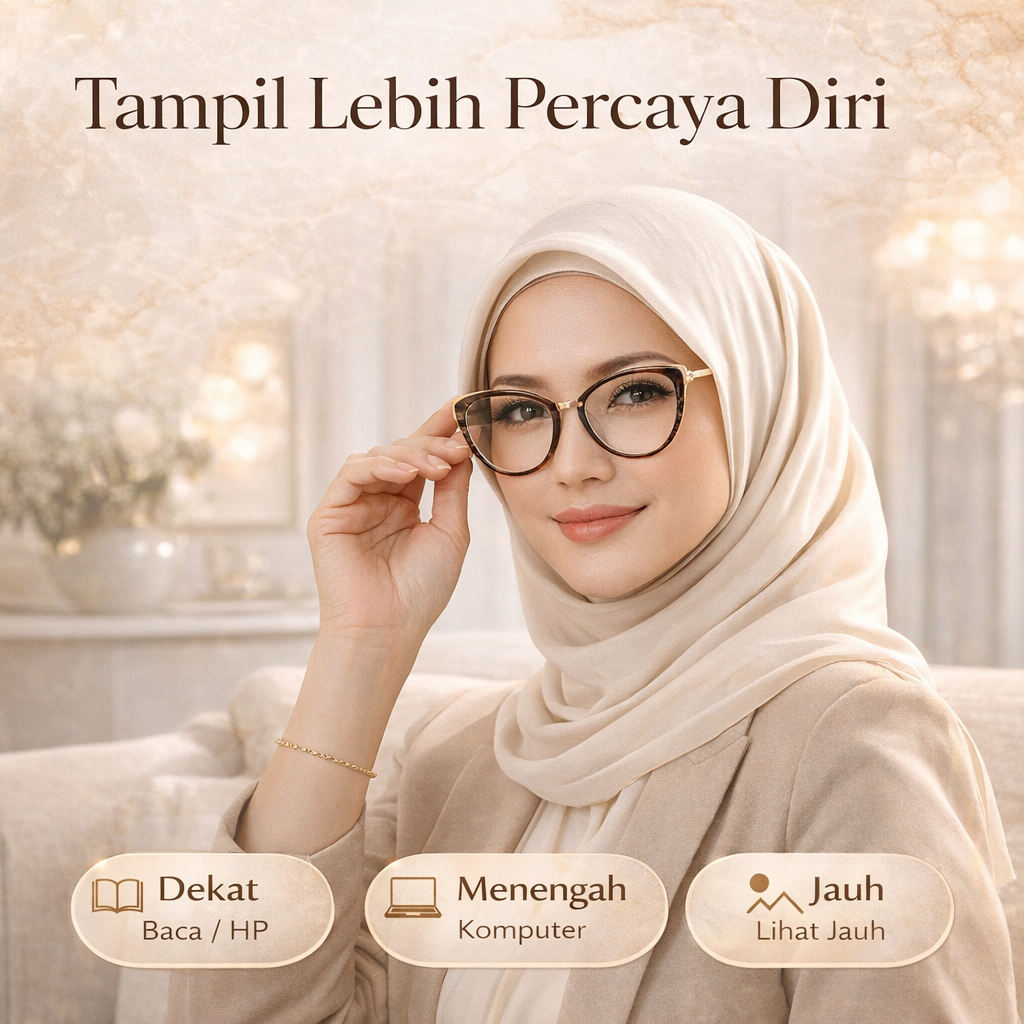 Kacamata Baca Anti Radiasi Wanita Cat Eye – Progresif Modern Kacamata Baca Progresif Wanita