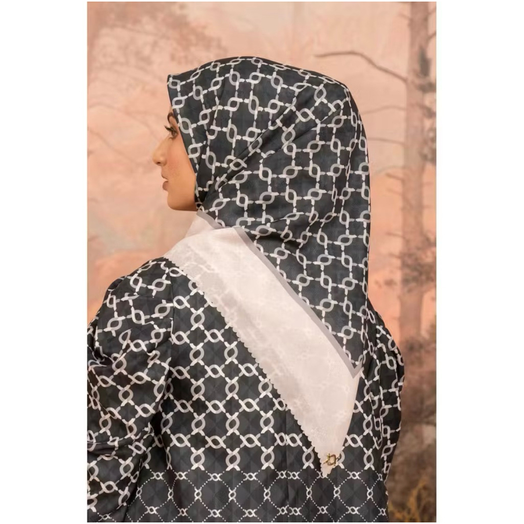 Calya Monogram Scarf Wearing Klamby