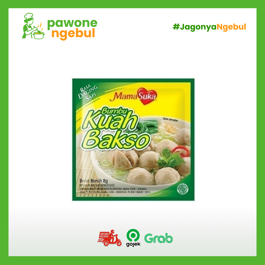 Bumbu Kuah Bakso Instan Mamasuka Rasa Sapi 8g x 12 sachet - Praktis, Gurih, Aroma Sapi