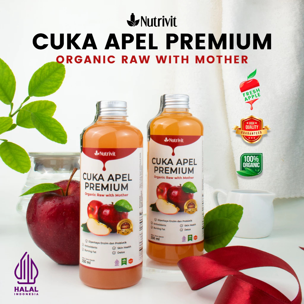 NUTRIVIT Cuka Apel Premium 250ml Meningkatkan Imunitas Apel Organik Halal
