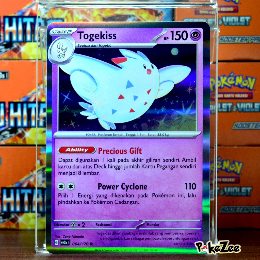 Togepi Togetic Togekiss sv3s Kartu Pokemon TCG Indonesia Kilau Hitam