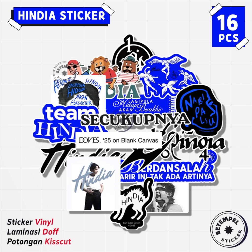 HINDIA Sticker Pack 16pcs  | stiker band hindia vinyl